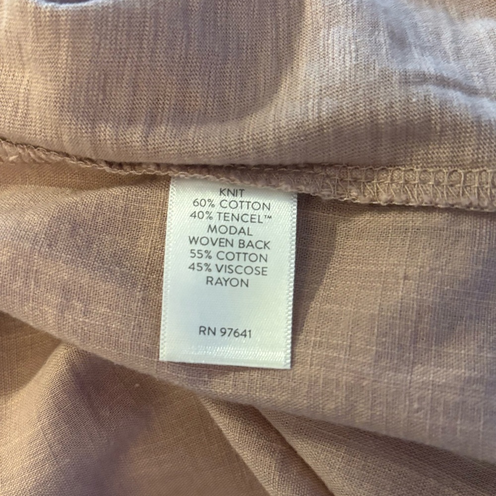 J. Jill Women’s Blush Pink Tunic Long Sleeve V- Neck Cotton Blend Size L NWT - Picture 5 of 5